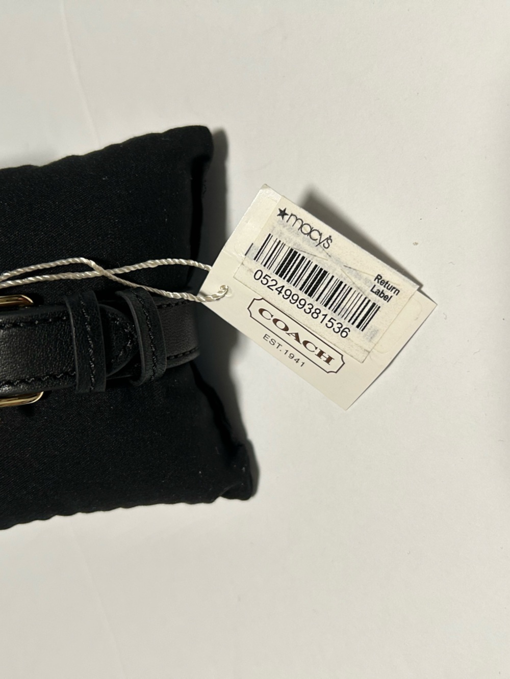 Coach Womens Black Leather Strap Watch with White Dial and Gold Case - Picture 4 of 6